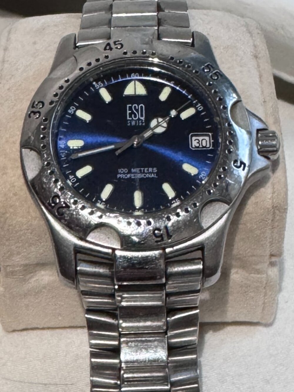 💙 ESQ Swiss Men's Watch | Blue Sunburst Dial Stainless Steel 100M Luxury 💙⌚